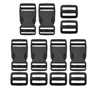 FENGRUI 6 Sets 25mm Buckles Clips Rucksack Clips Tri-Glide Slides Side Release Buckles Replacement BucklesClip,Replacement Dual Adjustable Luggage Fastening Strap Pet Collar for Backpack Repairing