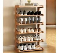 FENGSHENG-SHOP 6-Tier Bamboo Shoe Rack, Freestanding Shoe Shelf Storage Stand, Shoes Organiser Unit for Hallway, Entryway and Living Room, 60x20x83cm