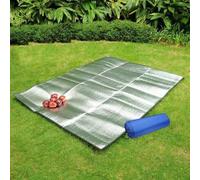 FENGSHENG-SHOP Ground Mat Camping Aluminum Sleeping Foam Mat Insulating Thermal Waterproof Mat Foldable Double-sided Tent Pad Ultralight Floor Mat of Aluminum Foil (200 x 200cm)
