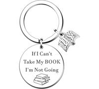 Fengshengli Keyring Reading Book Club Keychain Stainless Steel Books Keyring Gifts for Book Lover Reader Writers Students Birthday Christmas