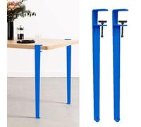 FENGSHOUU Metal Clamp Leg,F-Shaped Furniture Coffee Table Bar Legs,for DIY Console,No Punching Design to Protect The Desktop,with Floor Protectors (71cm(27.9in),Blue)