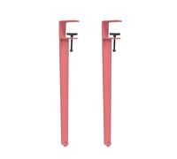 FENGSHOUU Metal Clamp Leg,F-Shaped Furniture Coffee Table Bar Legs,for DIY Console,No Punching Design to Protect The Desktop,with Floor Protectors (40cm(15.7in),Pink)