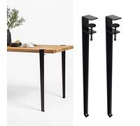FENGSHOUU Metal Clamp Leg,F-Shaped Furniture Coffee Table Bar Legs,for DIY Console,No Punching Design to Protect The Desktop,with Floor Protectors (71cm(27.9in),Black)