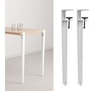 FENGSHOUU Metal Clamp Leg,F-Shaped Furniture Coffee Table Bar Legs,for DIY Console,No Punching Design to Protect The Desktop,with Floor Protectors (71cm(27.9in),White)