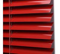 FENGSHOUU Red Blinds Aluminum Venetian Slat Blinds Blackout Horizontal Shades for Windows,Anti-UV Waterproof Light Adjustment Kitchen Office Bathroom Sun Shade,Customizable (W145xH90cm(57x36in))