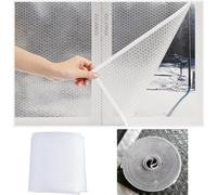 FENGSHOUU Window Insulation Kit Keep Warm Thermal Film,Draught Excluder Waterproof Dust Proof Privacy Curtain,with Self-Adhesive Tape,for Various Doors and Windows,Reusable (80cm x 110cm)