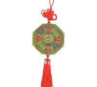 Fengshui Bagua Mirrored For Outdoor Use With Foo Dog And Traditional Chinese Knots Tassels Hanging Pendant Ornament Gift Positive Energy Attractor
