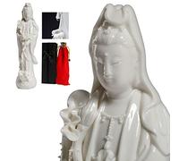 FENGSHUI-CAISHEN Dripping Water Guan Yin Statue - Handmade Ceramic Quan Yin, Kwan Yin, Quan Am, Kuan Yin, Guanyin Statue for Meditation Altar, Female Buddha Statue - Goddess of Mercy and Compassion