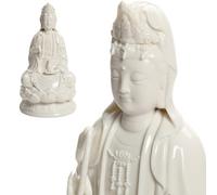 FENGSHUI-CAISHEN Top Ceramic Large Guan Yin Statue, Pearl White Quan Yin - Handmade for Meditating Zen Garden Indoor Outdoor Decor, Kwan Yin Sculpture
