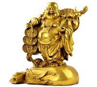 Fengshui Statues for Lucky & Happiness,Laughing Figurines Sculptures Carrying Money Bag God of Wealth Statue Home Decor, Housewarming Congratulatory Gifts (X-Large Buddha)
