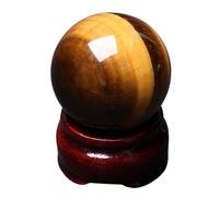 Fengshui Tiger Eye Crystal Ball Stone with Wood Stand, Moonstone,Crystals Collection,Home Office Decoration,40~45mm