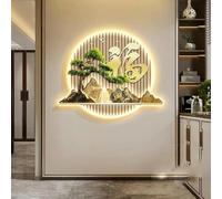 Fengshui Wall Lamp, LED Lights for Paintings with Remote Control, 3D Wall Sculptures, Pendant Mountain and Water Landscapes Paints, for Entrance, Corridor
