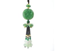 FengshuiGe Chinese Traditional Style Green Crystal Hanging Decoration House Door Window Charm Hanging Pendant Amulet Pray for Luck Safety