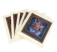 fengshuisale 5pcs Bejeweled White Dzambala On Dragon Stickers W Red String Bracelet W3204