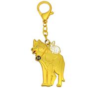 fengshuisale Windfall Luck Amulet Keychain Golden Fortune Dog and Rabbit Keychain W5320,4.65 x 1.57 in