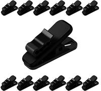 FENGWANGLI Headphone Clip for Shirt, 1 Inch Length Small Earbud Cord Management Earphone Mount Cable Clothing Clip to Keep Microphone Cord in Place for 1.5mm Diameter Round Wire (12 Pcs/Black)
