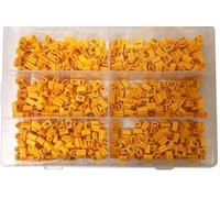 FENGXCUI EC type cable marker letters U1 V1 W1 U2 V2 W2 U3 V3 W3 Cable number marker wire labels yellow color cable marker strip tags(6 300pcs)