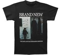 Fengyan Short Sleeve Men's The Devil and God are Raging Inside Me T-Shirt Black(Large)