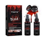 Fengyang®Halloween Fake Blood Makeup Kit, 50ml Fake Blood Spray and 50ml Dripping Blood and 30ml Coagulated Gel Blood, Halloween Washable Fake Blood Makeup for Clothes, Zombie, Vampire Cosplay