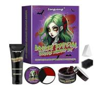 Fengyang ®Red Black White Face & Body Paint Set - Professional Corpse Cosplay SFX Makeup Kit , Skull , Clown, Vampire, Zombie, Full Coverage Skin Paints for Halloween Cosplay