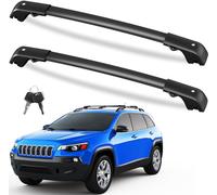 FengYu - 200lbs Roof Rack Cross Bars Compatible with Jeep Cherokee 2014-2023, Lockable Aluminum Cross Bars Heavy Duty Cargo Bars Canoe Roof Rack