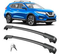 FengYu Lockable Roof Rack Cross Bars 220lbs Fits Nissan Rogue 2014-2020 (with Raised Side Rails) Heavy Duty Aluminum Roof Rails Cross Bars Cargo Bars Canoe Roof Top Black Carrier Luggage
