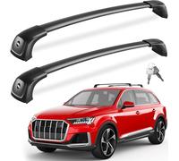 FengYu Roof Rack Cross Bars 220lbs Compatible with Audi Q7 2016 2017 2018 2019 2020 2021 2022 2023 2024 (with Side Rails), Heavy Duty Lockable Rooftop Aluminum Crossbar Black Car Carrier Luggage