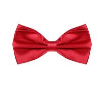 Fengyuanhong Red Men's Bow Tie, Adjustable Double Layer Classic Pre-Tied Bow for Wedding Graduation School Uniforms Parties Red Tie Tuxedo Bowtie Satin