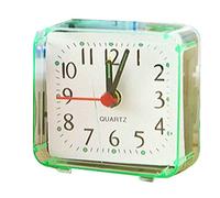 Fengyuanhong Square Small Bed Alarm Clock Transparent Case Compact Travel Clock Mini Children Student Desk Watch LinXiuFusdsd