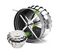 FENGZEQUAN Non Power Roof Ventilator Outside Dryer Vent Covers,Chimney Cap Rotation Air Vent Outlet, For Chimney/Shed Roof Industrial Rotating Roofing Ventilator, Wind Driven (Size : 100mm/3.94in)