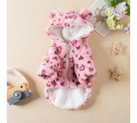 Fenhaodian Fashion Leopard Print Dog Clothes Warm Fleece Thickened Dog Coat Jacket Teddy Pet Hooded Coats Cat