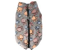 Fenhaodian Fleece Pet Dog Coat with Reflective Stripes, Winter Warm Puppy Cat Footprint Print Clothing for Small Breeds like Chihuahua and Pug