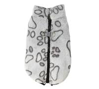 Fenhaodian Fleece Pet Dog Coat with Reflective Stripes, Winter Warm Puppy Cat Footprint Print Clothing for Small Breeds like Chihuahua and Pug