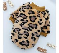 Fenhaodian Lovely Leopard Pet Dog Clothes Soft Flannel Winter Puppy Overalls York Dog Cartoon Printing Sphinx Cat Sweatshirt