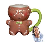 Fenhua Gingerbread Man Mug, Porcelain Gingerbread Man Mug, 600ml Gingerbread Man Cute & Funny Mug, for