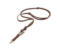 Fenical Leather Chain Necklace with Arrow Pendant Simple Retro Handmade Necklace for Men