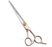 Fenice Peak 20 cm Flat Dog Scissors for Grooming 440C Stainless Steel Rose Gold Professional Pet Scissors, Sharp Blades, Scissors for Dogs and Cats