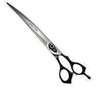 Fenice Peak 7'' Professional Curved Dog Grooming Scissors Heavy and Anti-Slip Black Handler 440C Stainless Steel Pet Cutting Shears Safety Trimming Shearing for Dogs Cats
