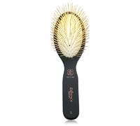 Fenice Peak Pin Brush for Dogs, Beechwood Handle, Professional Grooming Tool for Long & Thick Fur, Ideal for Goldendoodle, Poodle, Labrador, Schnauzer, Cat & Horse, Large - Black