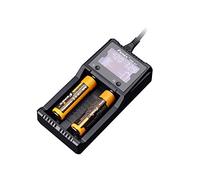Fenix ARE-A2, 2 Channel Smart Battery Charger with LCD Screen | UK Mains Powered | Suitable for Li-ion 10440 14500 16340 18650 21700 26650 & Ni-MH/Ni-Cd AA, AAA, C | Multi-protection circuits