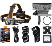 Fenix HP16R Rechargeable Lightweight Head Torch | Fishing, Hiking, Work, 1250L, 255m, 300 Hrs Max, Dual Beams with Red Light Mode, 4x AA Compatible, USB-C, IP66