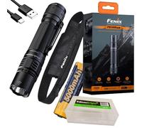 Fenix PD36R Pro 2800 Lumen USB Rechargeable LED Tactical Flashlight Torches with EdisonBright Charging Cable Carry case Bundle