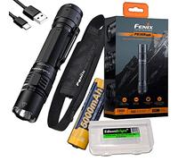 Fenix PD36R Pro 2800 Lumen USB Rechargeable LED Tactical Flashlight Torches with EdisonBright Charging Cable Carry case Bundle