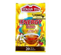 Fenjan Tea Power Blend+ Energy Time Ginseng, Ginger, Basil, Rosehip & Apple Tea 40g 20 Bags (Pack of 6)