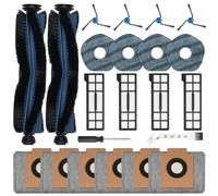 Fenkabs 22 Pack Accessories for Eufy X10 Pro Omni Robot Vacuum Cleaner, 2 Main Brush, 6 Dust Bags, 4 Mop Pads, 4 HEPA Filters, 4 Side Brushes, 1 Cleaning Brush, 1 Screwdriver