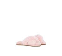 Fenland England Women's 'Chouette' Fenland Sheepskin Crossover Slippers in Pink | Size: 3-4 Fenland England Pink 3-4