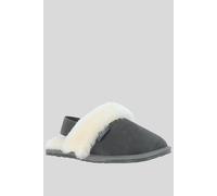 Fenland England Women's Real Sheepskin Slippers with Heel Strap in Grey | Size: 5-6 Fenland England Grey 5-6