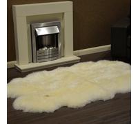 Fenland Sheepskin Fenland Luxury Real Sheepskin Octo Rug - Ivory (180 Cm X 120Cm)