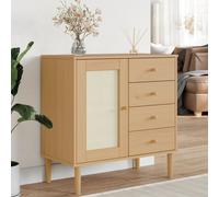 fenland wooden sideboard with 1 door 4 drawers in brown