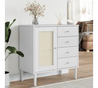 fenland wooden sideboard with 1 door 4 drawers in white